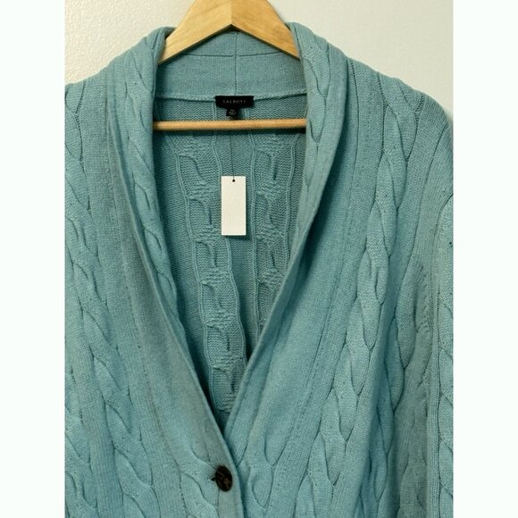 Talbots Women’s Cable Knit Shawl Collar Cardigan XL Cottage Coastal Grandmother - Picture 4 of 11